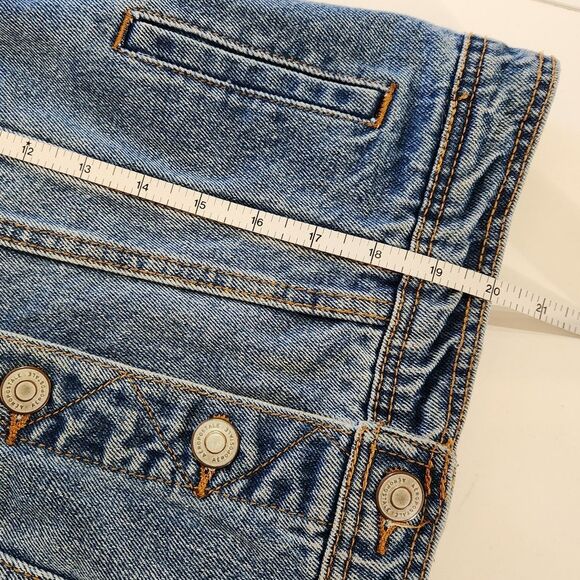 Aeropostale Fleece Hooded Jean Jacket Women's XS Denim Blue/Gray Button Front - Picture 12 of 12